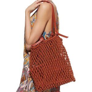 Zara Basics Scoop Macrame Tote Bag